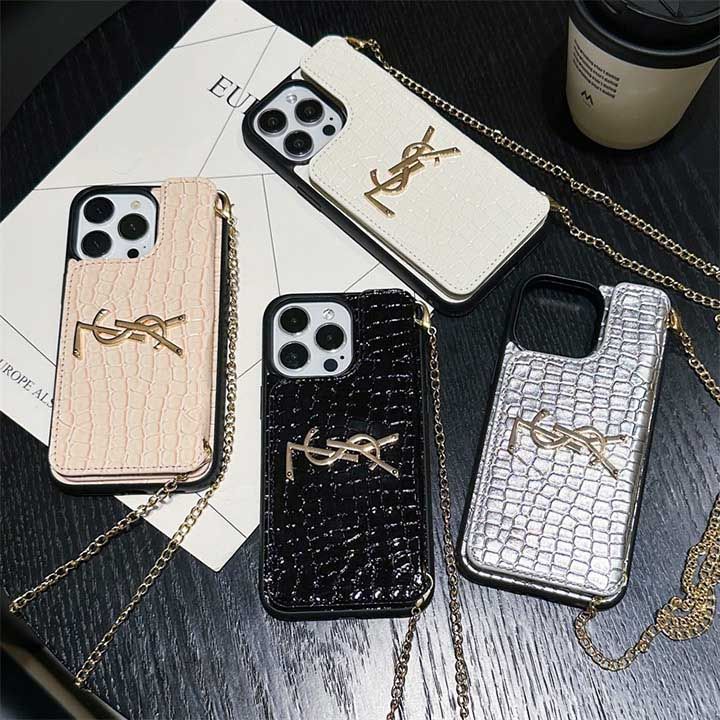 iphone 15 イヴサンローラン風 スマホケース 皮製