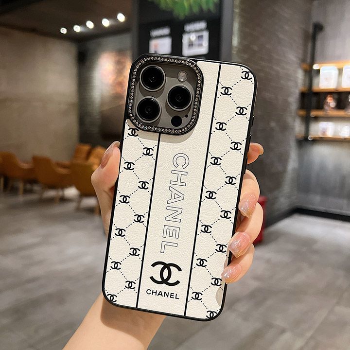 ラインストーン付き iphone 15 カバー シャネル風