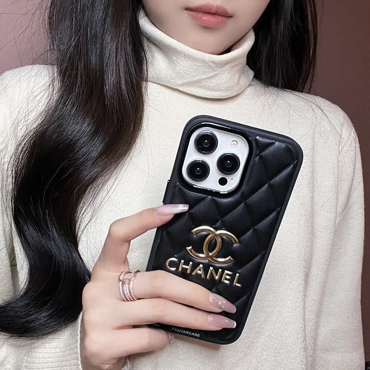 シャネル風 アイホン 15pro maxスマホケース 白黒