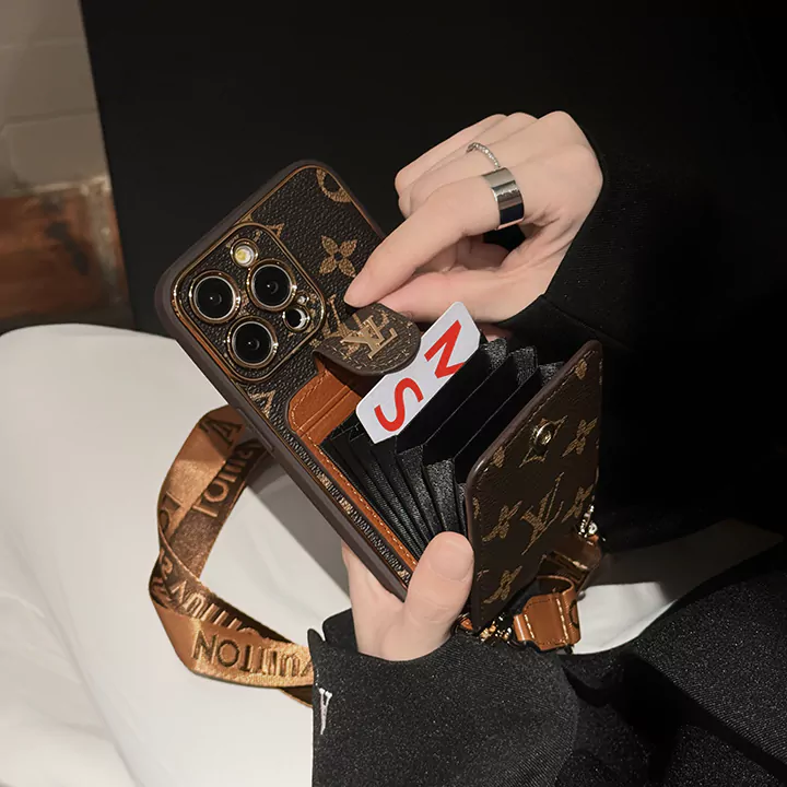 lv アイフォーン 12ケース 背面にカード入れ付き