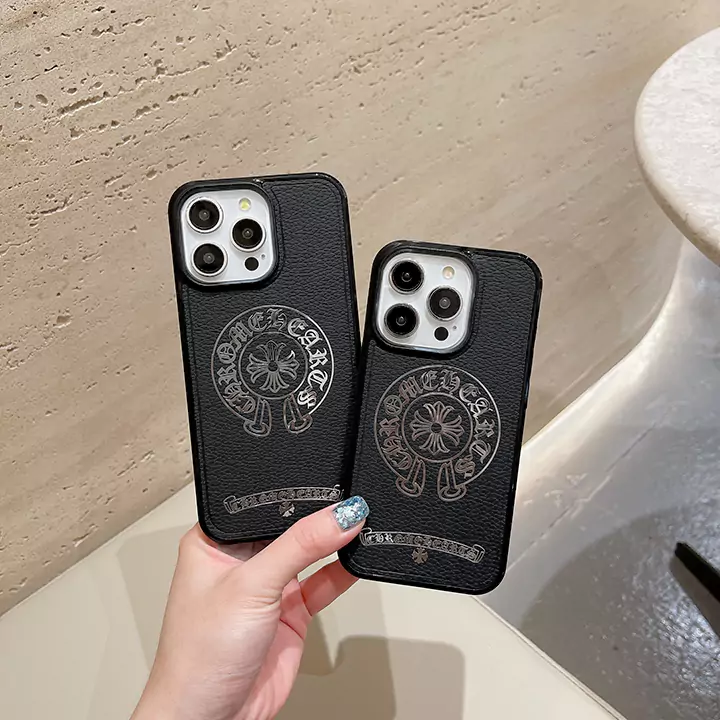 黒 おしゃれ  iphone ケース Chrome Hearts