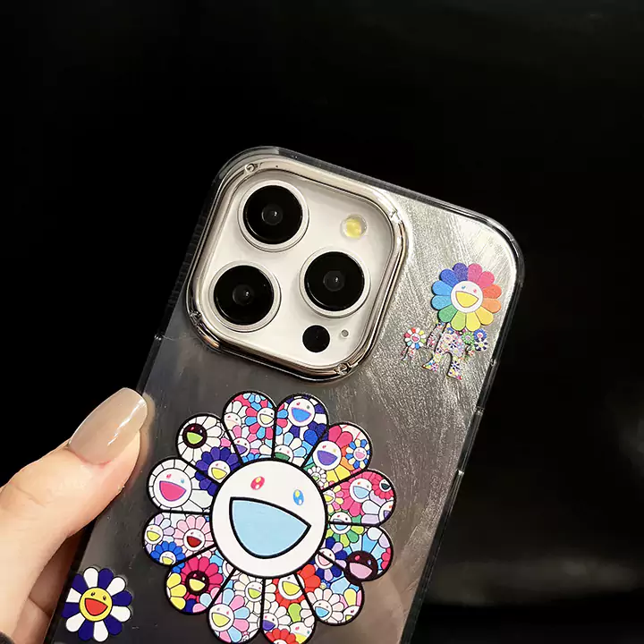 iphone 15pro max カバー 男女兼用 murakami sunflower風