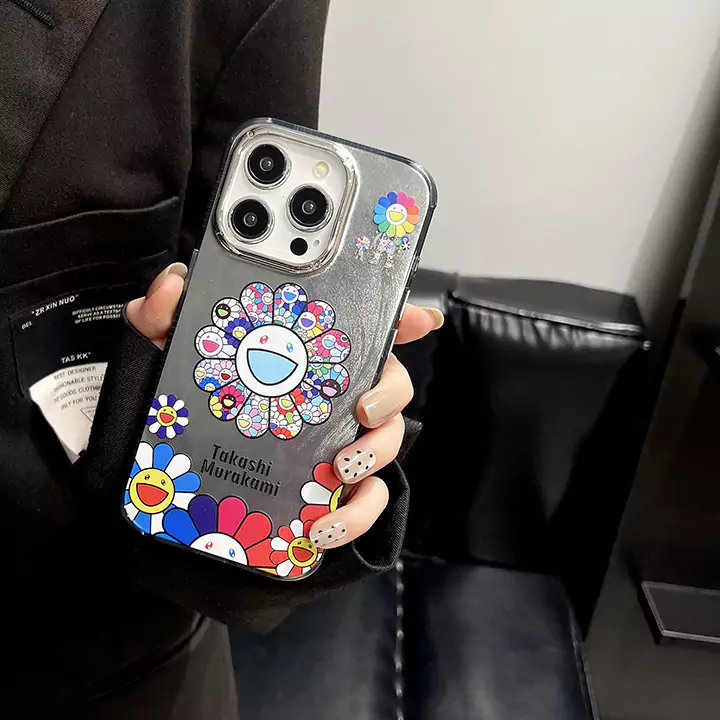 iphone 15pro max カバー 男女兼用 murakami sunflower風