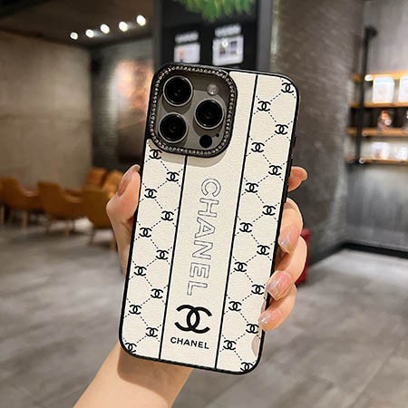 ラインストーン付き iphone 15 カバー シャネル風